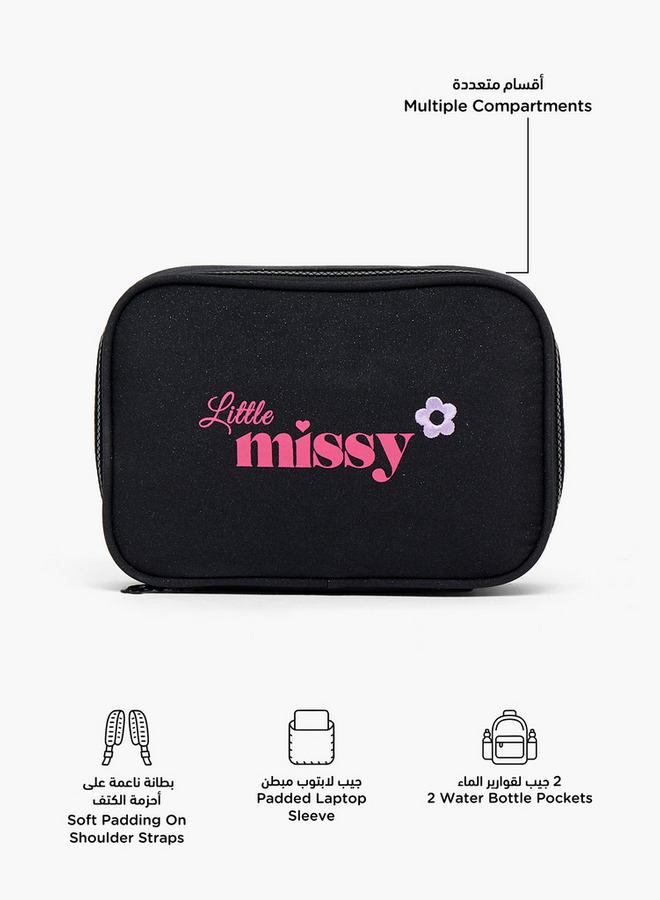 Little Missy Printed School Pencil Pouch With Zip Closure - Image 2