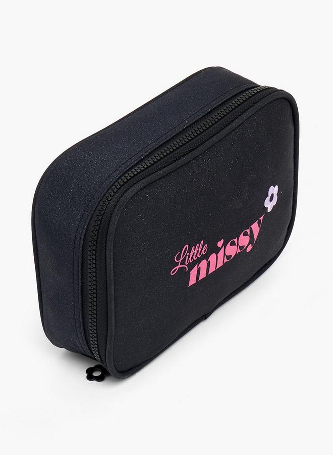 Little Missy Printed School Pencil Pouch With Zip Closure - Image 3