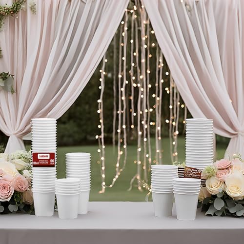 Careswipe Paper Cups 50 Pcs, Disposable Cups, 150 ML Hot & Cold Beverage Tea, Cofee, Water Cups for Parties, Events, Offices, and Homes, White - Image 2