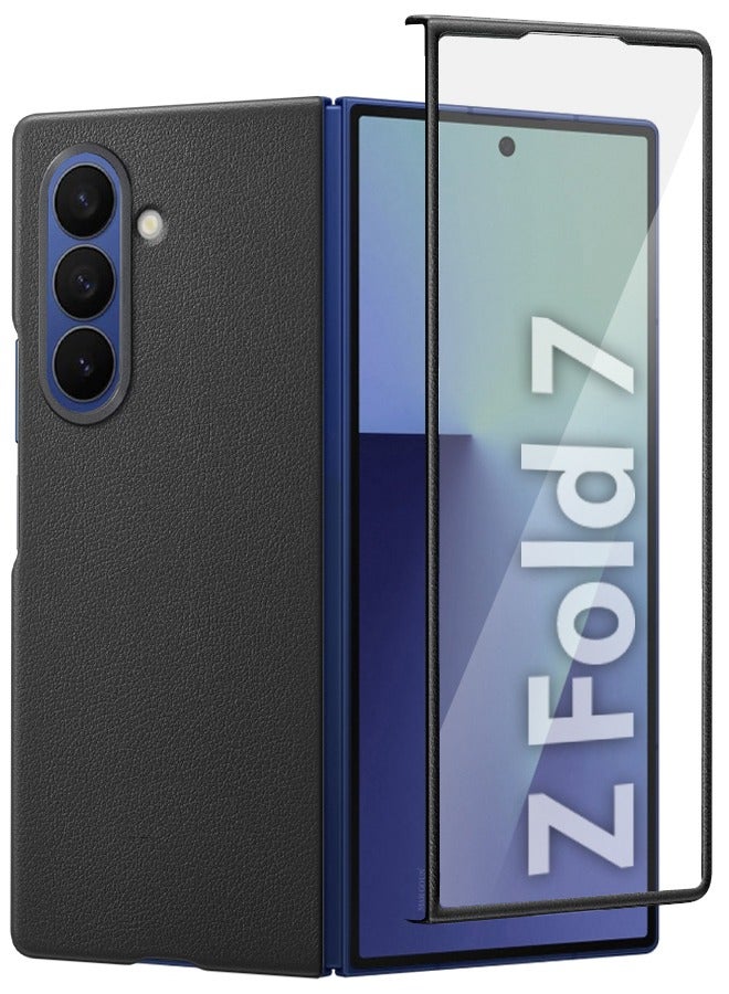 Leather Case Cover for Samsung Galaxy Z Fold 7, Kindsuit Case Slim and sleek - Dark Grey - Image 1