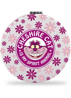 SEIRAA SEIRAA Cheshire Cat Pocket Mirror Cheshire Cat Gifts Cheshire Cat Compact Mirror Cheshire Cat Merchandise (Deep Pink Cat) 