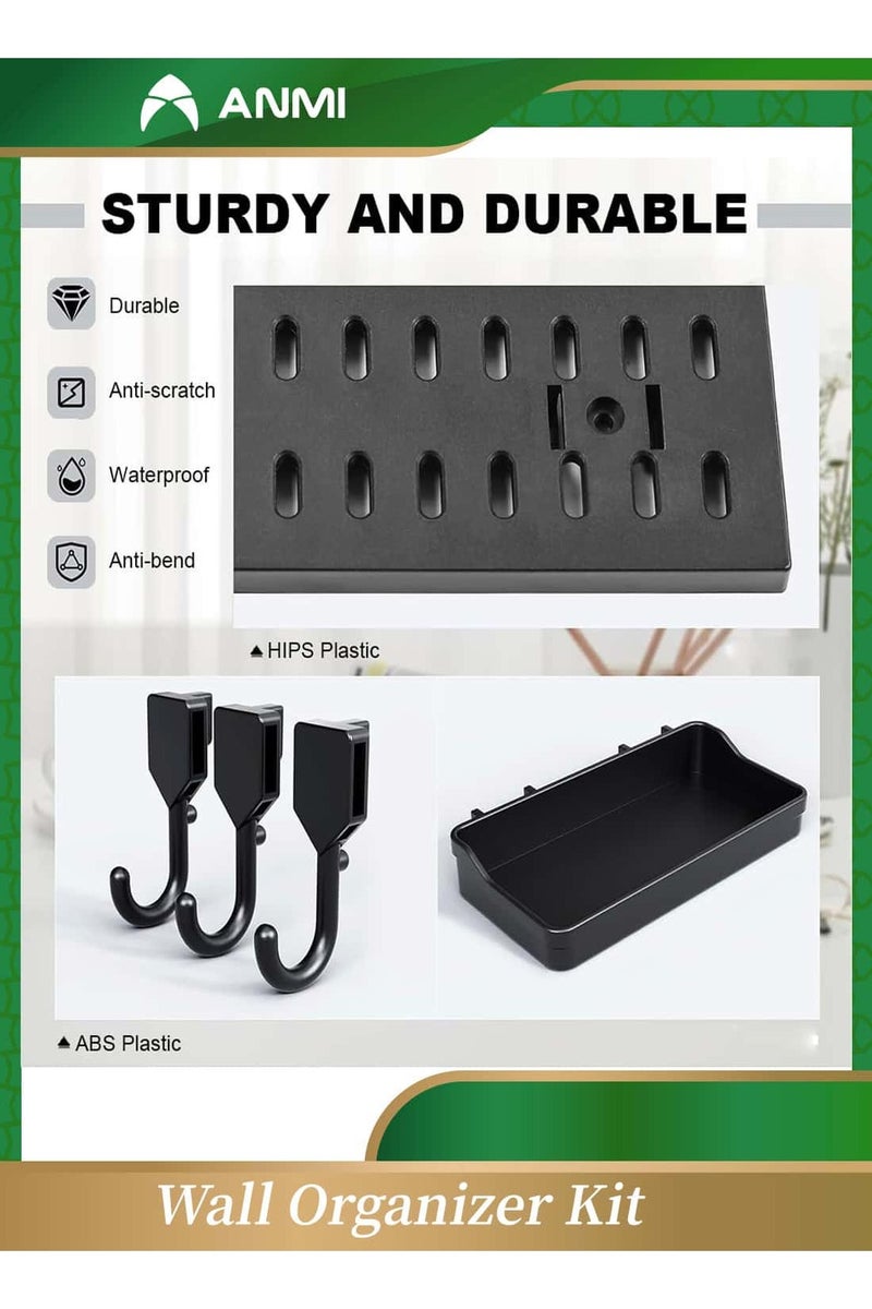 Anmi Pegboard Combination Kit, 4 Pegboards and 19 Accessories Modular Hanging, Wall Pegboard for Live Room, Gaming Room, Craft Room, Work Place - Image 4