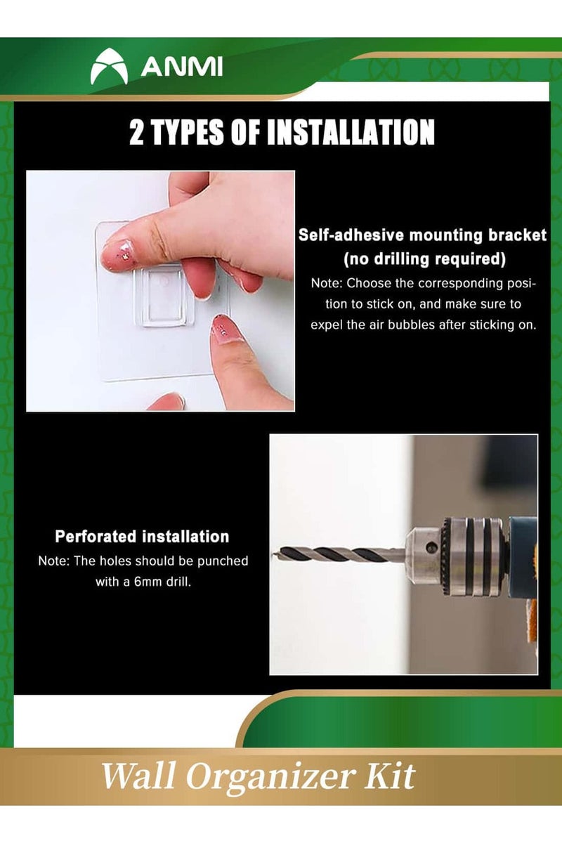 Anmi Pegboard Combination Kit, 4 Pegboards and 19 Accessories Modular Hanging, Wall Pegboard for Live Room, Gaming Room, Craft Room, Work Place - Image 5