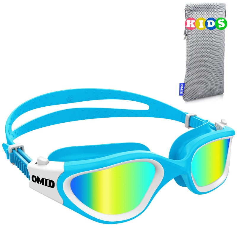 OMID Kids Swim Goggles, P2mini Polarized Swimming Goggles Comfortable for Age 6-14 - Image 1
