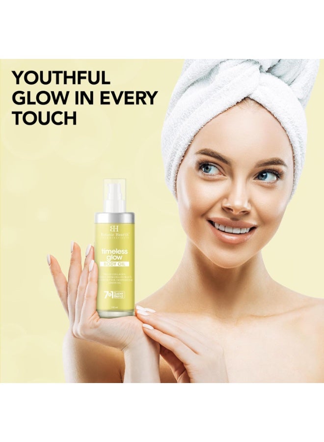 بوتانيك هيرث زيت الجسم Timeless Glow Body Oil 100 مل - زيت مرطب مضاد للشيخوخة مع الكولاجين النباتي وخلاصة الخلايا الجذعية البرعمية وزبدة المانجو وبذور العنب وزيت الليمون لبشرة ناعمة وشابة للرجال والنساء - في زجاجة زجاجية فاخرة - Image 5