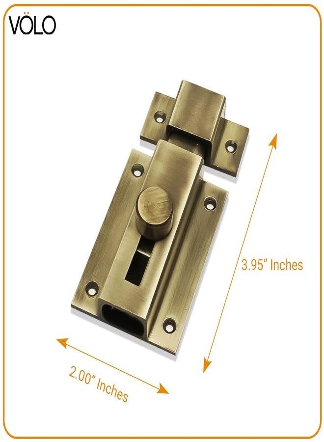 Volo 4 inch Antique Finish Heavy Duty Door Security Latch Lock Tower Bolt/Baby Latch for Home/Bathroom/Kitchen/Office (1 Pcs) - Image 2