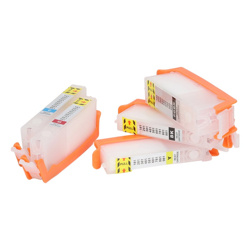 Compatible Ink Cartridge Pack: 5 PGBK BK C M Y Cartridges - Permanent Chip Reusable PP Material for Home Office Photo Document Printing - Image 4