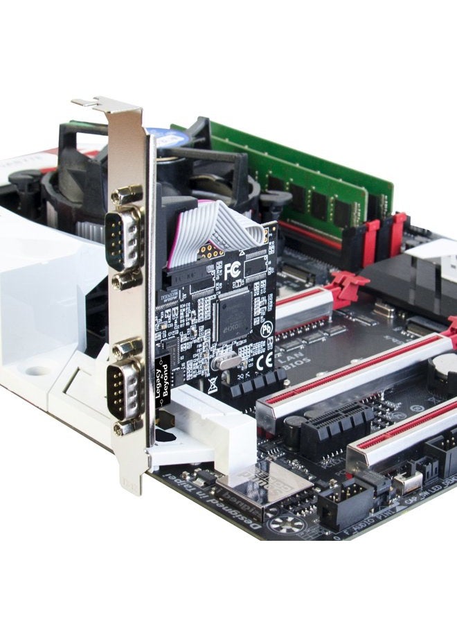 SIIG Legacy and Beyond Series 2 Port (Dual) Serial/RS-232 PCIe Card with 16C550 UART - Image 3