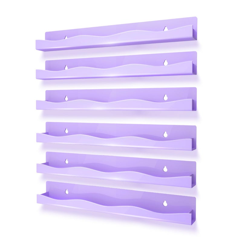 YMVV 6 Pack Nail Polish Wall Mounted Shelf15 Inch Nail Polish Floating Shelves for 6690 Bottles MultiPurposeIdeal Gift Great Display for Salons RetailersPurple - Image 2
