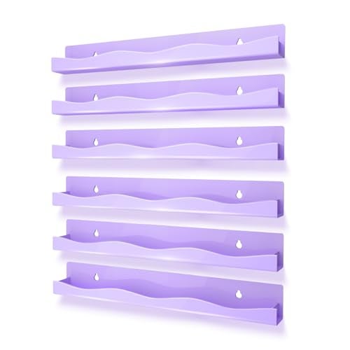 YMVV 6 Pack Nail Polish Wall Mounted Shelf15 Inch Nail Polish Floating Shelves for 6690 Bottles MultiPurposeIdeal Gift Great Display for Salons RetailersPurple - Image 1