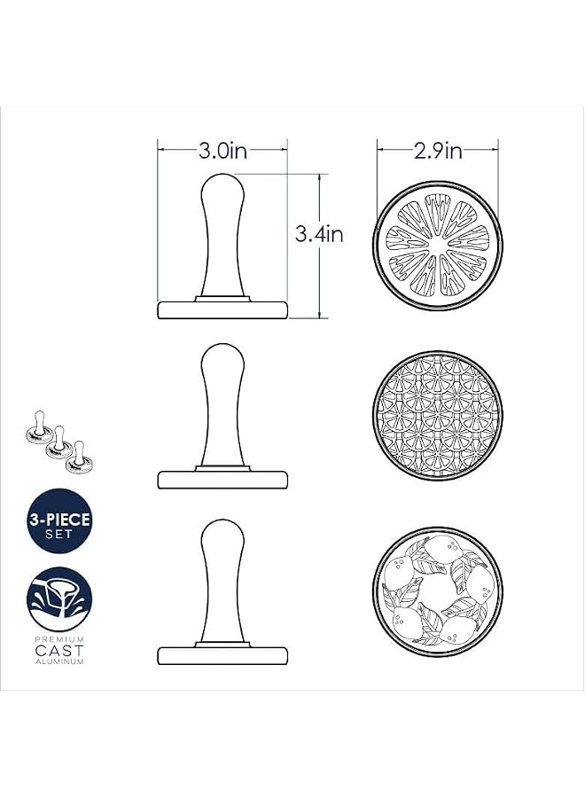 S-TOP Cookie Stamps, Set Of 3, Grey/Yellow - Image 3