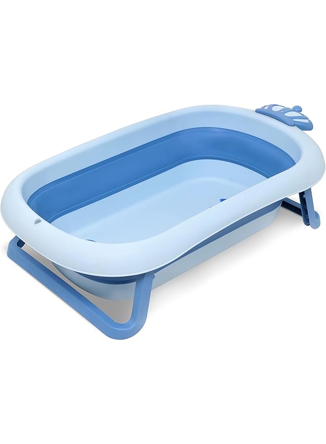 Nurtur Collapsible Baby/Kids Bathtub With Mini Swimming Pool Bather For Baby/Kids With Non Slip Design Newborn Bath Tub For Baby Light Blue - Image 1
