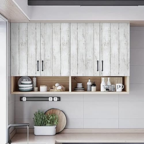 Decoroom Shiplap Contact Paper 17.71" X 236" - Wood Peel and Stick Wallpaper White Wood Plank Self-Adhesive Removable Vinyl Wrap Wall Paper for Countertops Furniture Wall Covering Home Decoration - Image 5