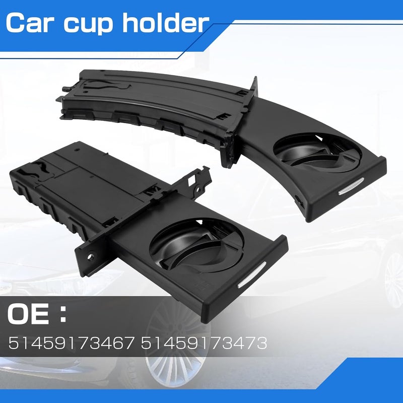 Dexonu Pair Retractable Cup Holder for BMW 3 Series E90 E91 E92 E93 (2006-2013) - Black - Image 3