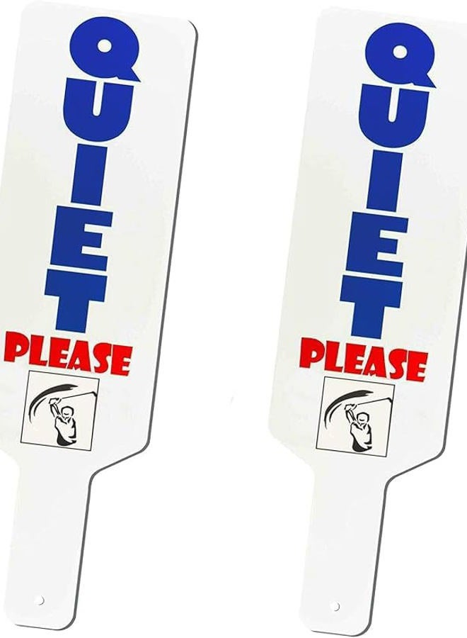 FINGER TEN Golf Quiet Sign Funny Gifts Cool Golfing Gag Tools for Men Dad Golfers Present Perfect Golf Accessories Signs Joking with Friends for Fathers Day Birthday Christmas (White-2 Pack) - Image 1