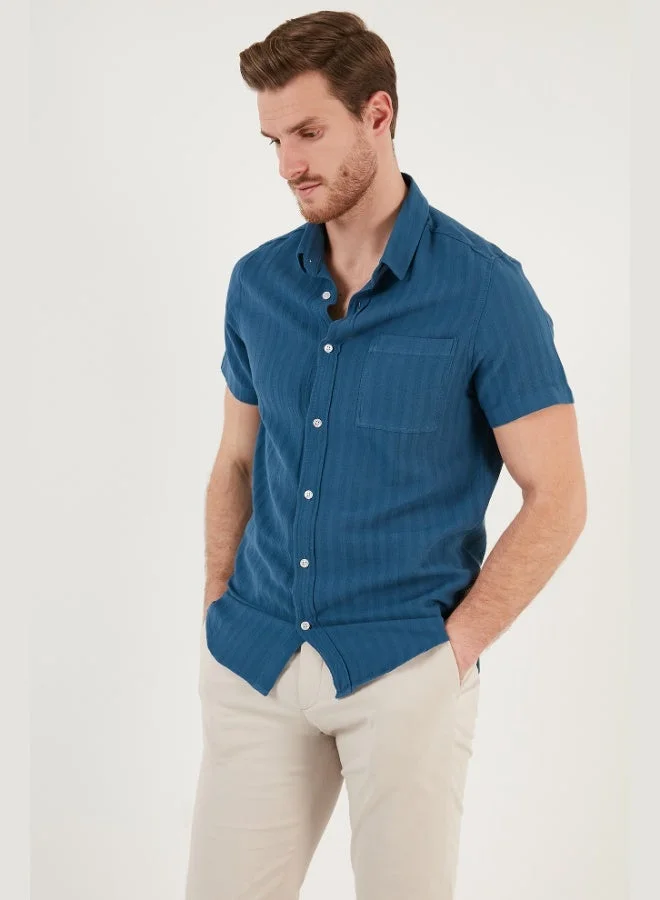 Buratti  Buratti Cotton Regular Fit Short Sleeve Shirt Men's SHIRT CF24S128230 for Men | Best Price UAE