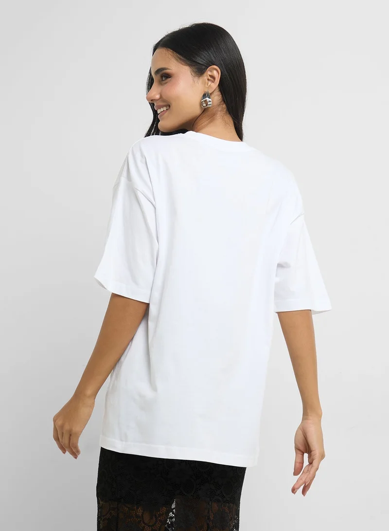 Ginger Oversize Floral Graphic T-Shirt