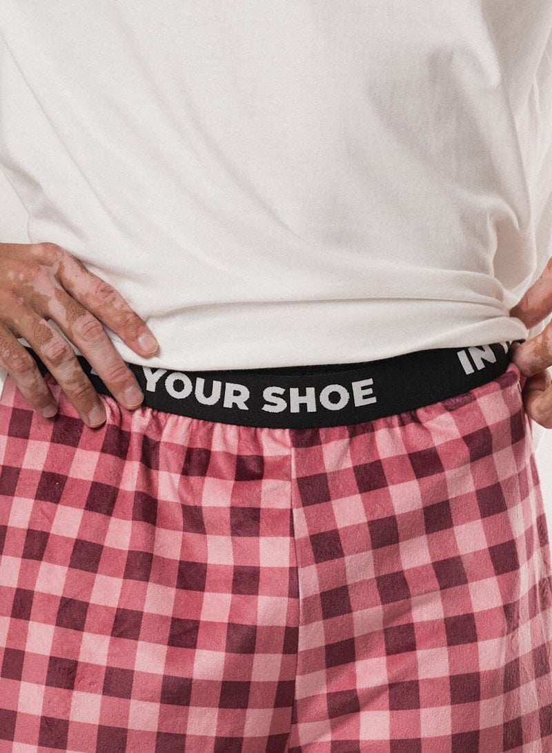 In Your Shoe Gingham Fluffy Pyjama Pants - Image 3