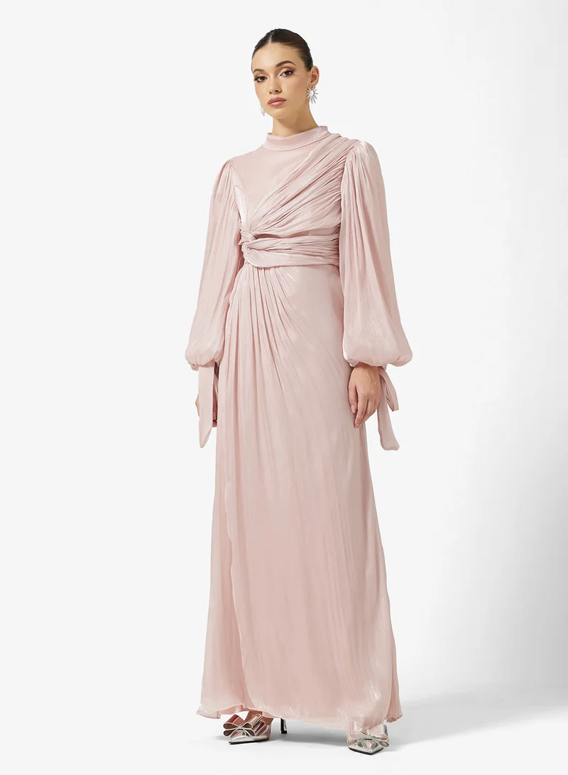 خزانة Ruched Puff Sleeve Dress