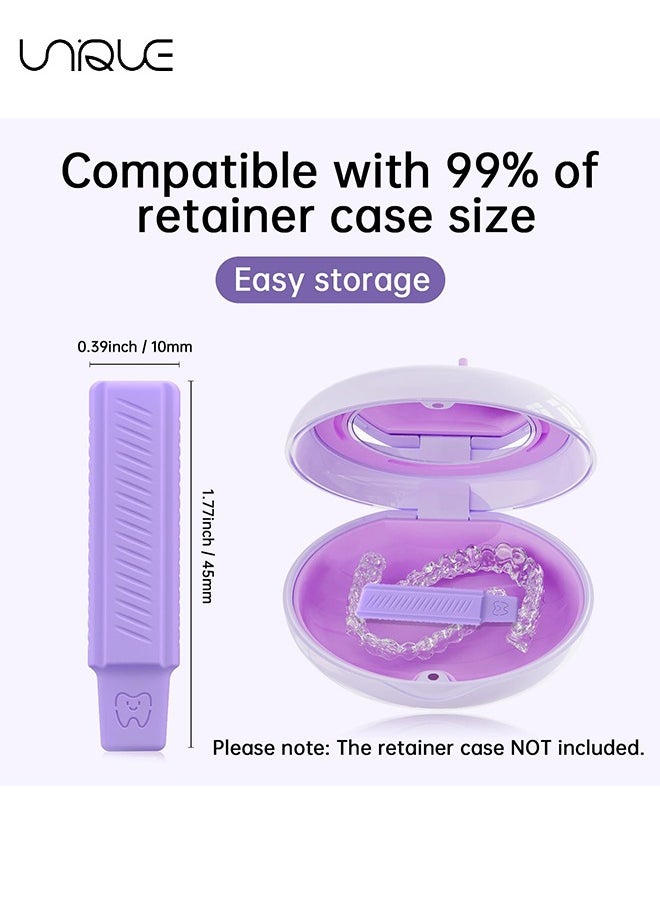 Unique - 4 Pack Aligner Chewies, Handheld Cute Aligner Chompers, Compatible with Invisalign Braces, Aligners, Retainers（White + Pink + Purple + Green） - Image 1