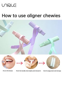 يونيك 4 عبوات مضغ مصفف ، مصففات لطيفة محمولة ، متوافقة مع تقويم الأسنان Invisalign ، المصففات ، الخدم (أبيض + وردي + أرجواني + أخضر)  - Image 4