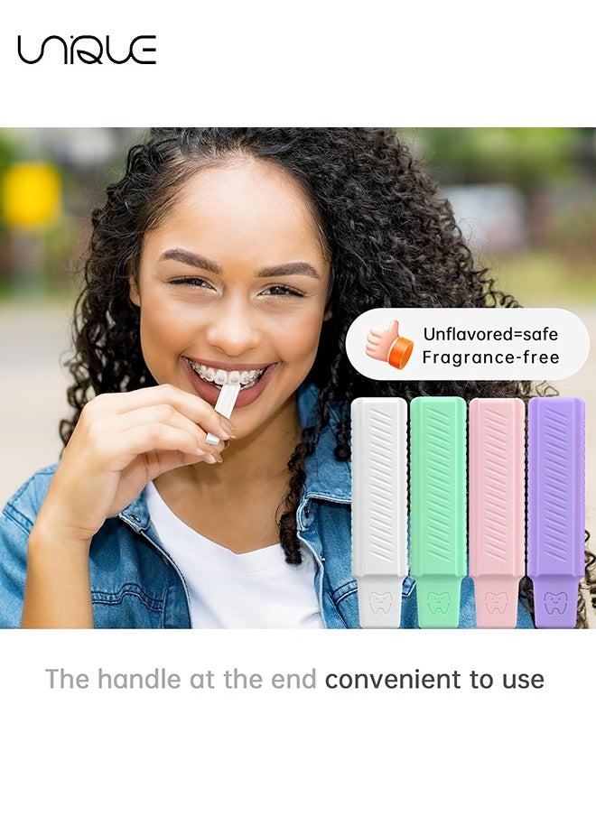 Unique - 4 Pack Aligner Chewies, Handheld Cute Aligner Chompers, Compatible with Invisalign Braces, Aligners, Retainers（White + Pink + Purple + Green） - Image 1