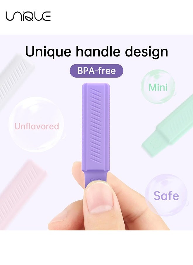 Unique - 4 Pack Aligner Chewies, Handheld Cute Aligner Chompers, Compatible with Invisalign Braces, Aligners, Retainers（White + Pink + Purple + Green） - Image 1