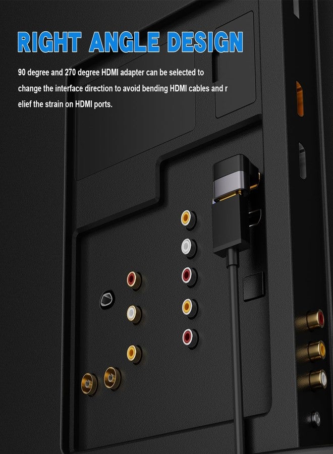 PANPEO 8K@60Hz Right Angle HDMI Adapter, 90 Degree and 270 Degree HDMI Adapter (2 Pack) - Image 3