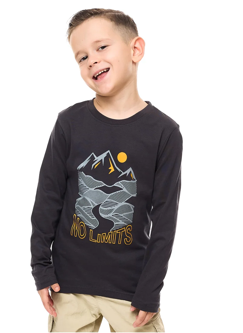 victor and jane Boys' Dark Grey Long Tee (2 - 8yrs)