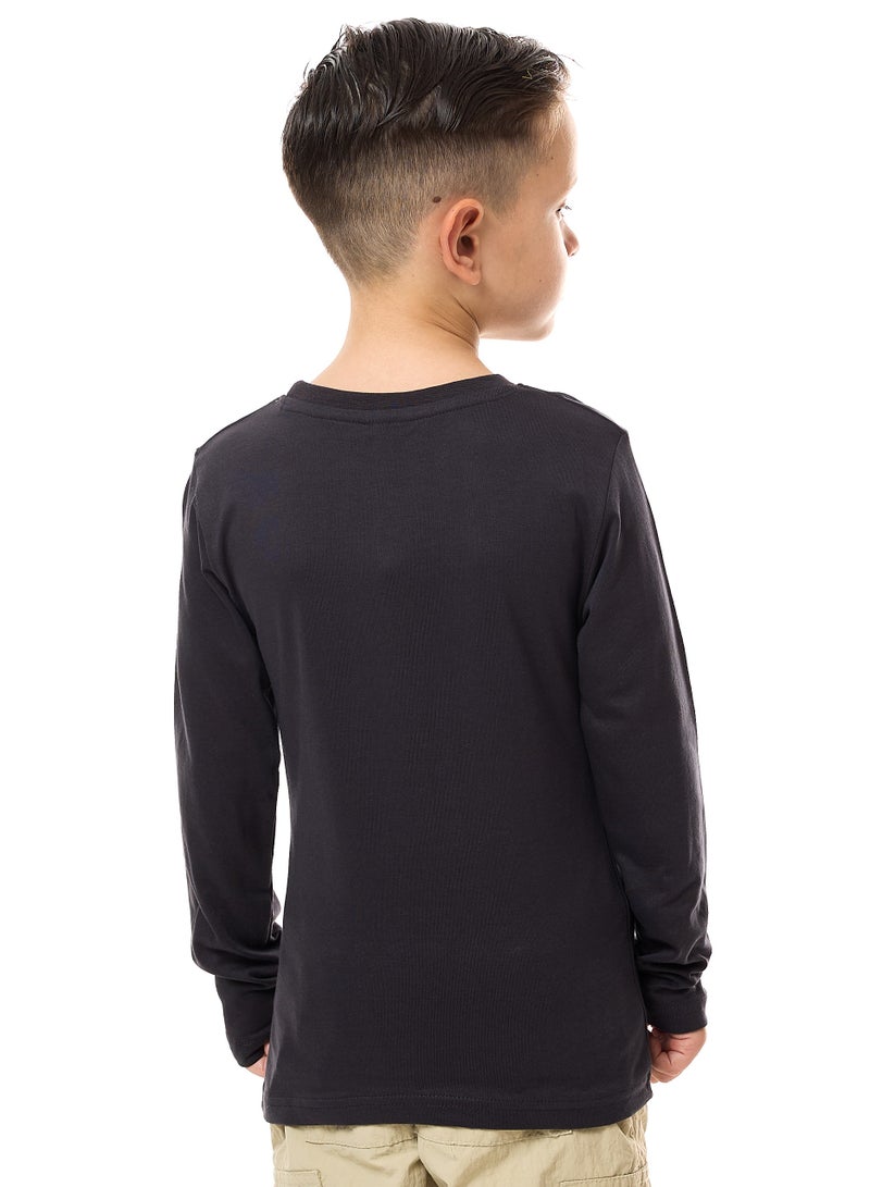 فكتور اند جين تي شيرت طويل باللون الرمادي الداكن للأولاد (2 - 8 سنوات) - Image 3