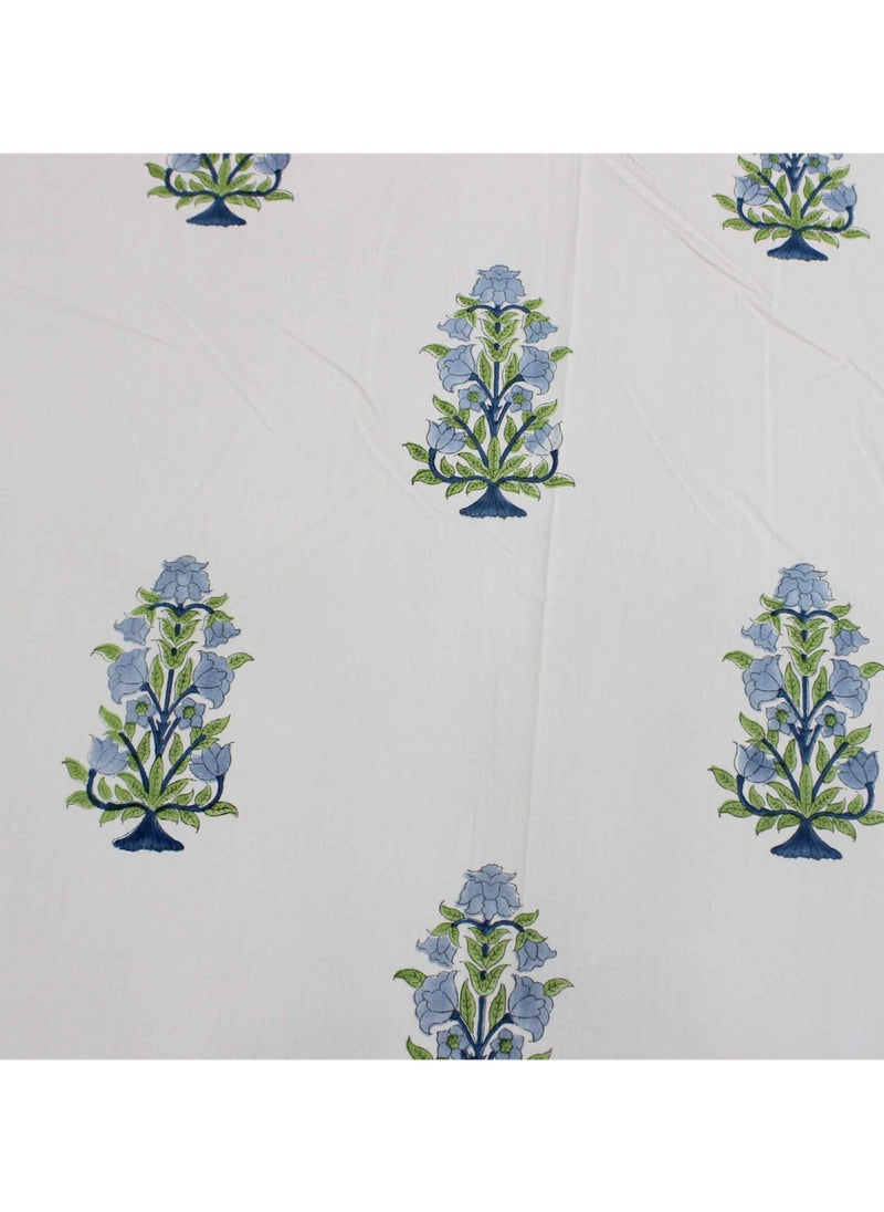 MARHABA CURTAIN 100% Cotton Jaipuri Handblock Print Double Bed Sheet with 2 Pillow Covers Premium Quality, Soft, Breathable (BEIGE LILLY 04)  - Image 4