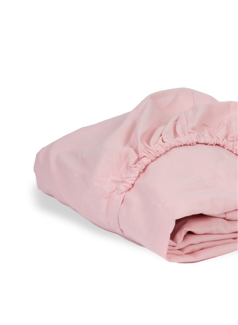 Home of linens ملاءة سرير ملائمة باللون الوردي 100×200  - Image 3