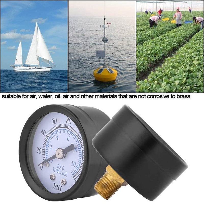 Mini Fuel Pressure Gauge 0-160psi 1/8 Inch NPT Thread for Air Oil Water Manometer - Image 4