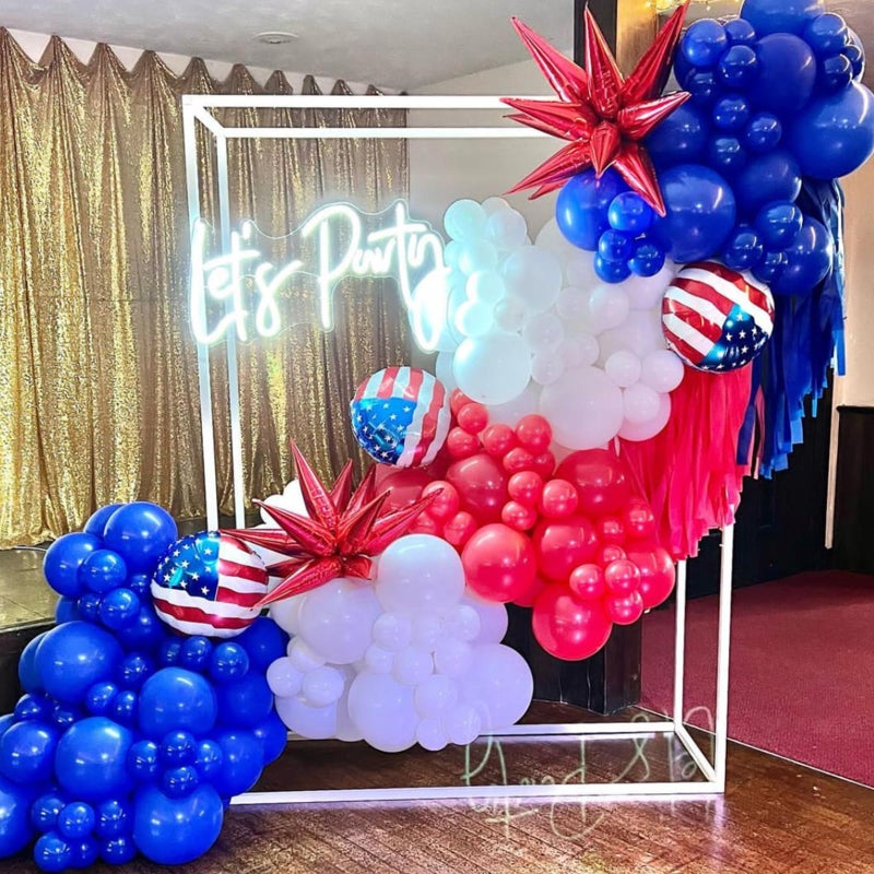 YMSZ Red and Blue Balloon Garland Arch Kit, 134pcs Royal Blue and Red Latex Balloons for Birthday, Graduation, Independence Day Decorations - Image 5