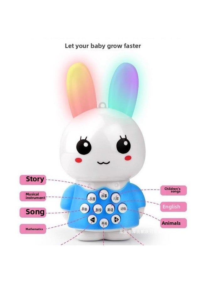 Baby Children Music Player Baby Rabbit Story Machine Small Portable Toddler Toy Early Education Machine 2-6 Years Old-Memory Capacity:Tumbler Morning Story Machine [soft Plastic Biteable] Battery Model - [blue Free Battery]  - Image 5
