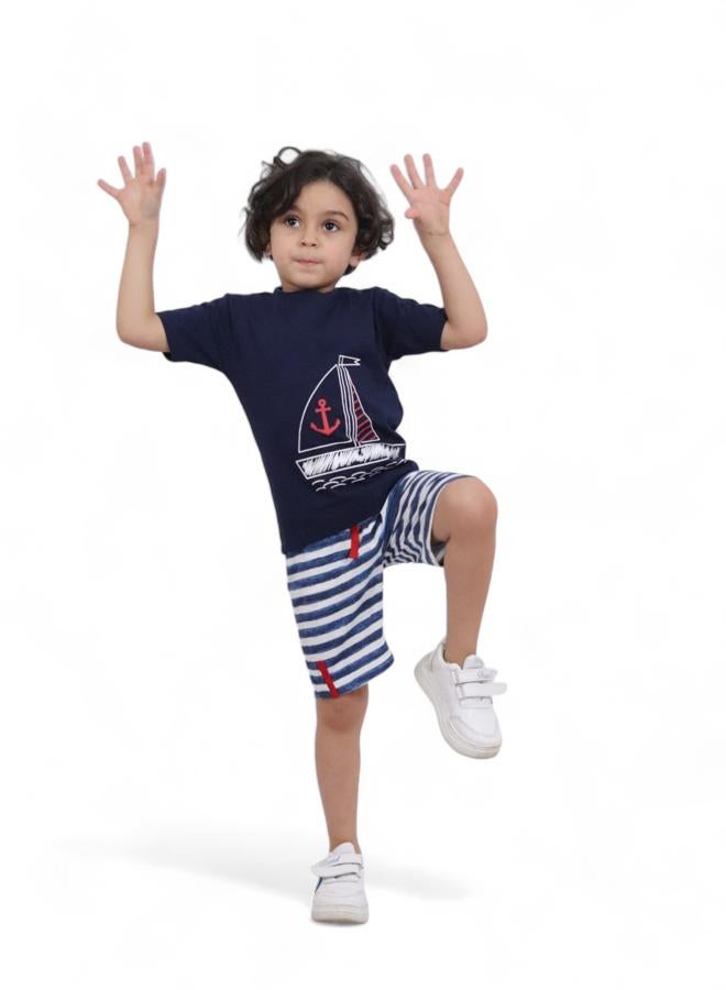 تشويس طقم من القطن الفاخر للأطفال الصغار (عمر عامين) - مجموعة صيف 2024 - مواد لطيفة وألوان مفعمة بالحيوية لمظهر أنيق ومريح, متوفر حصريا فى 🌈 تشويس - Image 1