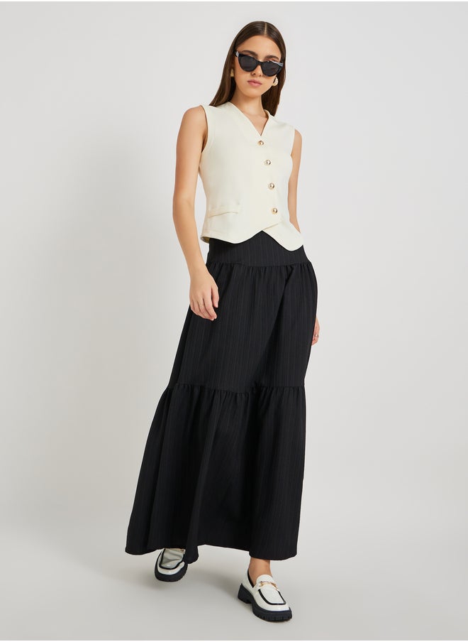 Take Two Texture Sleeveless Top with Button Detail  - Image 2