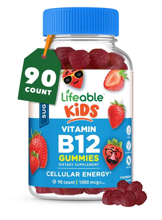 Lifeable Sugar Free Kids Vitamin B12 Gummies | 1000 mcg | Great Tasting B12 Vitamins for Kids | Energy, Mood, and Metabolism Support | B 12 Vitamin Gummies for Boys and Girls | 90 Gummies - Image 1