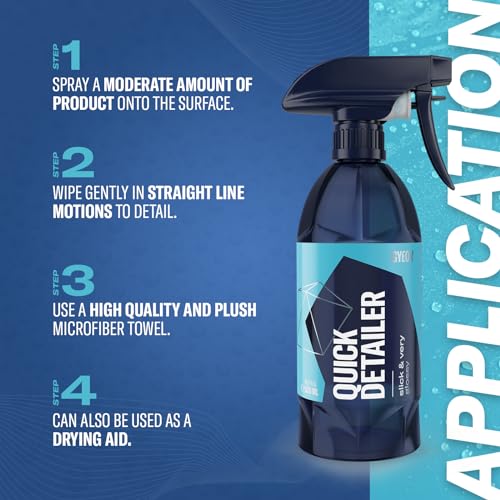 GYEON quartz Cloth GYEON Quick Detailer 1000ml - Detail Spray - Safely Remove Finger Prints and Dust - Instant Shine and Water Beading - Carnauba Wax Based Car Cleaner Spray - Image 5