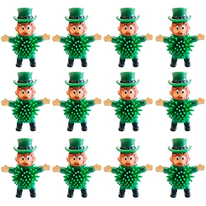 Cherislpy 12Pcs St Patrick's Day Mini Leprechaun Toys,Squeeze Porcupine Toys Stress Relief Fidget Toy for Kids Boys St Patrick's Day Party Favor,Home Decor(Old Men) - Image 1