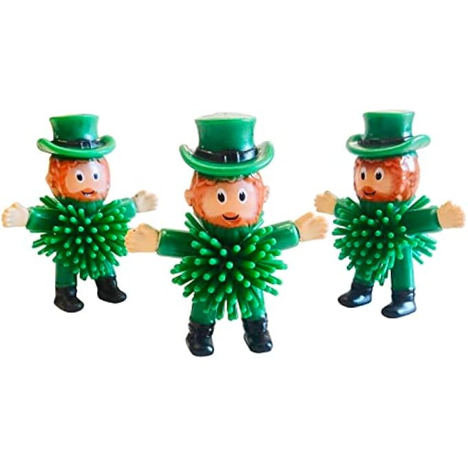 Cherislpy 12Pcs St Patrick's Day Mini Leprechaun Toys,Squeeze Porcupine Toys Stress Relief Fidget Toy for Kids Boys St Patrick's Day Party Favor,Home Decor(Old Men) - Image 2