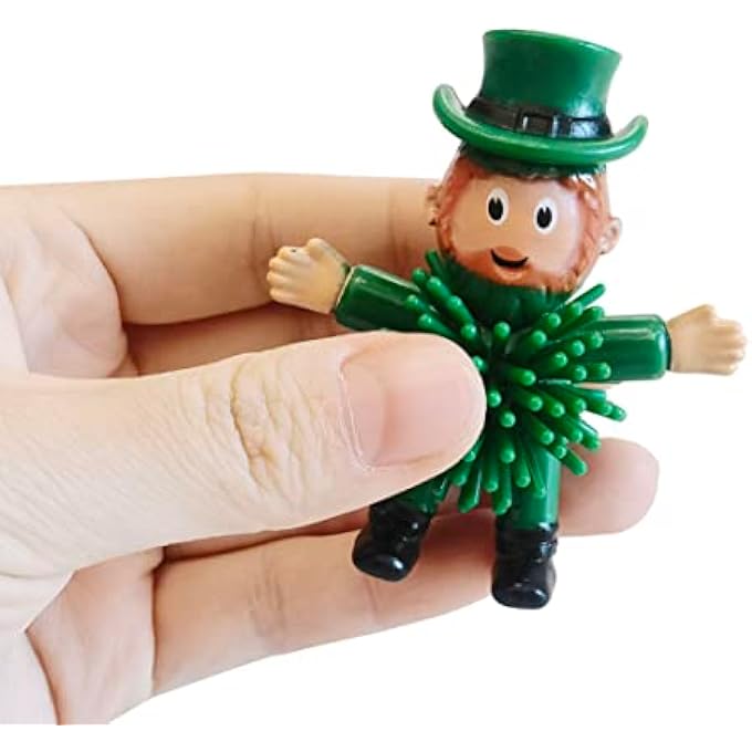Cherislpy 12Pcs St Patrick's Day Mini Leprechaun Toys,Squeeze Porcupine Toys Stress Relief Fidget Toy for Kids Boys St Patrick's Day Party Favor,Home Decor(Old Men) - Image 3