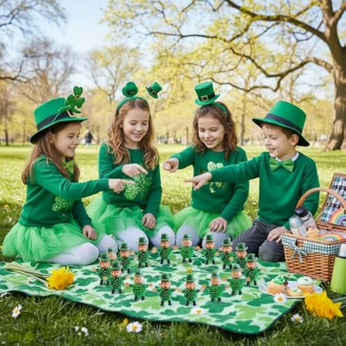 Cherislpy 12Pcs St Patrick's Day Mini Leprechaun Toys,Squeeze Porcupine Toys Stress Relief Fidget Toy for Kids Boys St Patrick's Day Party Favor,Home Decor(Old Men) - Image 5