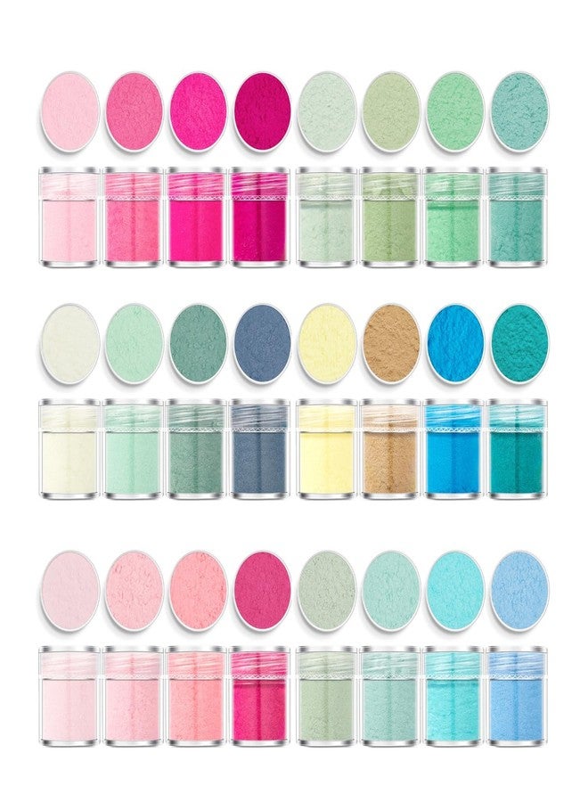 Bellecrey 24pcs Nail Flocking Powder Kit Pink Green Blue Rose Red Yellow Macaron Flock Fibres Powder Set Soft Easy to Apply Long-Lasting Nail Art Kit Fuzzy Flocking Velvet Nail Pigment Velvet - Image 1