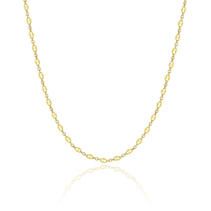 Tewiky Gold Chain Choker Necklaces for Women, 14k Gold Plated Thin Lace Lips Chain Necklace Dainty Gold Necklace Simple Link Chain Aesthetic Necklaces Delicate Gold Jewelry for Women - Image 1