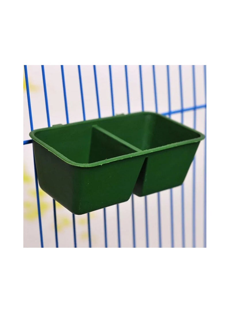 Meetion قطعتان 2 في 1 وعاء طعام وماء للببغاء وكوب تغذية مزدوج من البلاستيك لقفص الطيور والحمام ووعاء ماء للطيور والببغاء والحيوانات الأليفة - Image 2