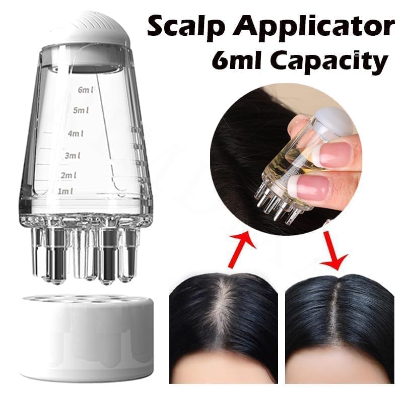RIMDIXA Hair Oil Applicator Comb Smooth Root Comb Applicator Bottle for Scalp Oil Anti Hair Loss Lotion Dispenser Antileak 6ML Scale Control Salon Care Oily Greasy hair Pack Of 1 - Image 2