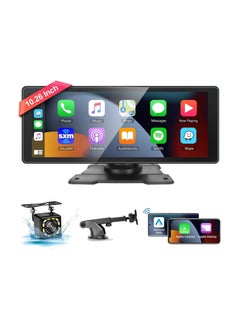 MSMR 10.25" Portable Wireless Carplay & Android Auto with Backup 12LED Camera, Portable Car Stereo Radio with Bluetooth 5.0, Car Play Touchscreen, Calling, AUX/FM Transmitter  - Image 1