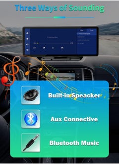 MSMR 10.25" Portable Wireless Carplay & Android Auto with Backup 12LED Camera, Portable Car Stereo Radio with Bluetooth 5.0, Car Play Touchscreen, Calling, AUX/FM Transmitter  - Image 4