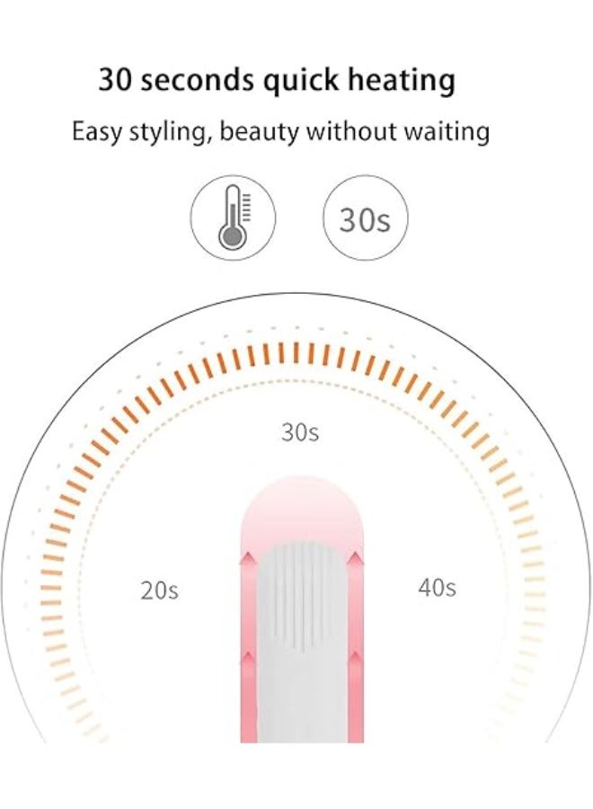 LUOLNH Ceramic Mini Hair Curler, Mini Dual Purpose Curling Iron, Curling Iron, Mini Curling Iron for Short Hair, Hair Straightener and Curler 2 in 1 Mini Hair Curler (Pink) - Image 4